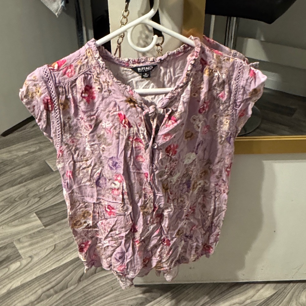 Buffalo David Bitton Lavender Floral Blouse